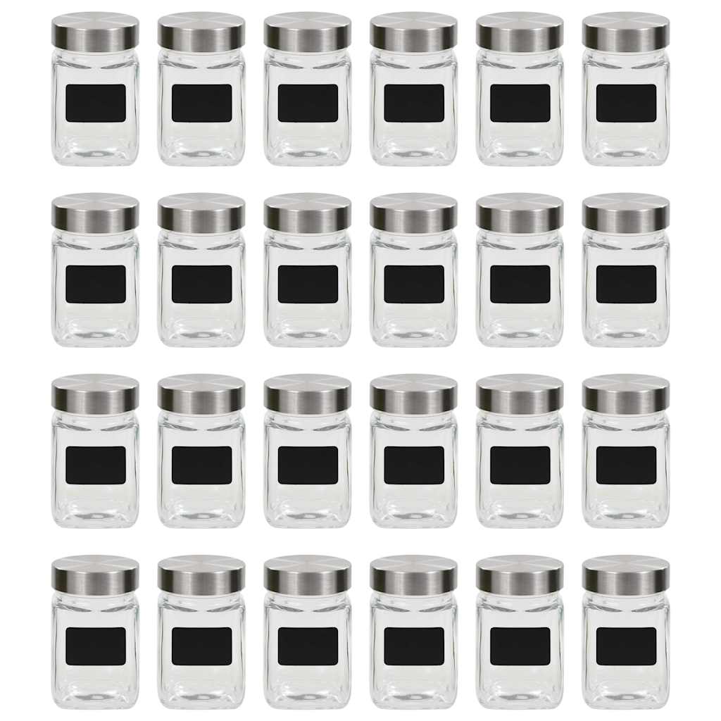 vidaXL Storage Jars with Sticker 24 pcs 300 ml 1