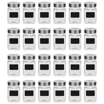 vidaXL Storage Jars with Sticker 24 pcs 300 ml 1