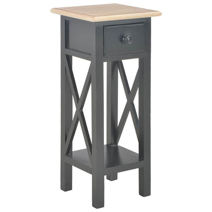 vidaXL Telephone Table | Black and Brown | MDF and Pinewood | Compact 1