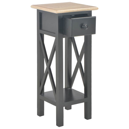 vidaXL Telephone Table | Black and Brown | MDF and Pinewood | Compact 2