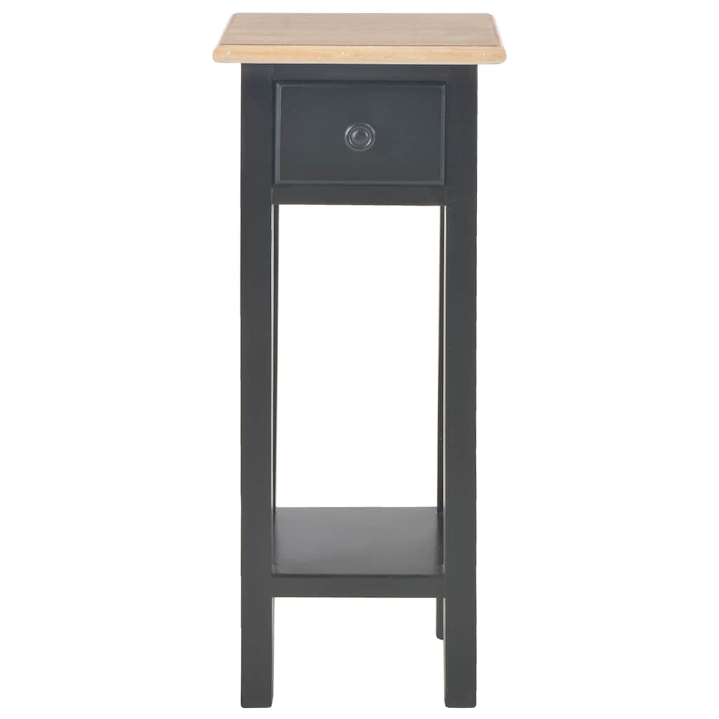 vidaXL Telephone Table | Black and Brown | MDF and Pinewood | Compact 3