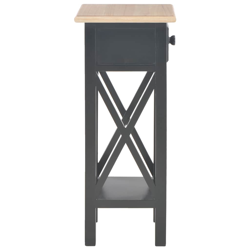 vidaXL Telephone Table | Black and Brown | MDF and Pinewood | Compact 4
