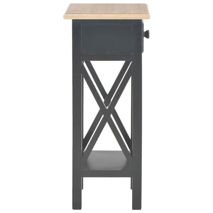 vidaXL Telephone Table | Black and Brown | MDF and Pinewood | Compact 4