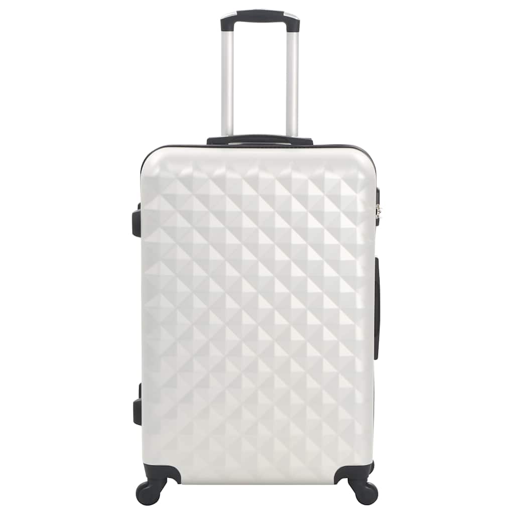 91887 vidaXL Hardcase Trolley Set 3 pcs Bright Silver ABS 3