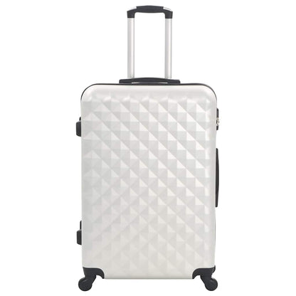 91887 vidaXL Hardcase Trolley Set 3 pcs Bright Silver ABS 3