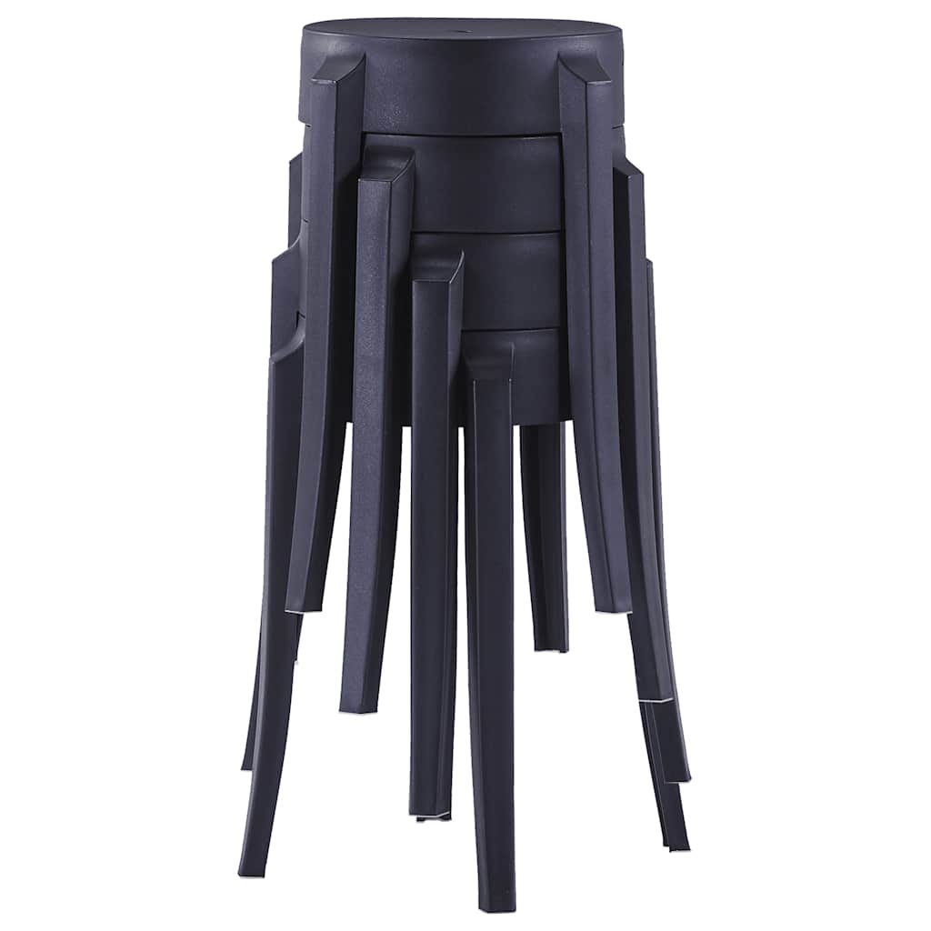 vidaXL Stackable Stools 4 pcs Black Plastic 6
