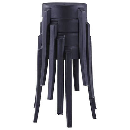 vidaXL Stackable Stools 4 pcs Black Plastic 6