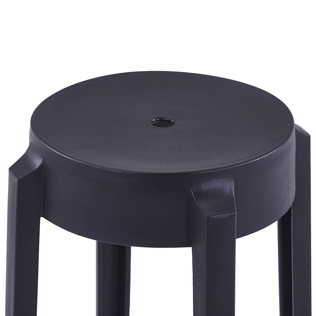 vidaXL Stackable Stools 4 pcs Black Plastic 4