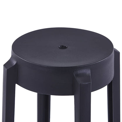 vidaXL Stackable Stools 4 pcs Black Plastic 4
