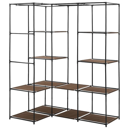 vidaXL Wardrobe | Brown | Iron tube | 130 x 87 x 169 cm | Wardrobe | Rectangular 4