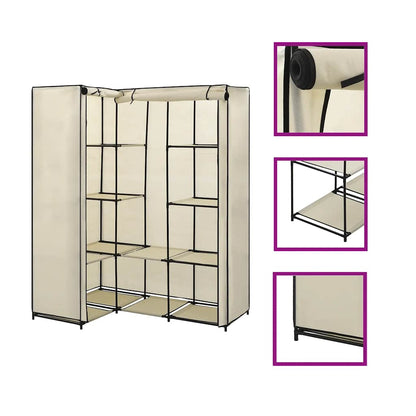 vidaXL Wardrobe | Cream | Iron tube | Large | Wardrobe | Other | Modern 1