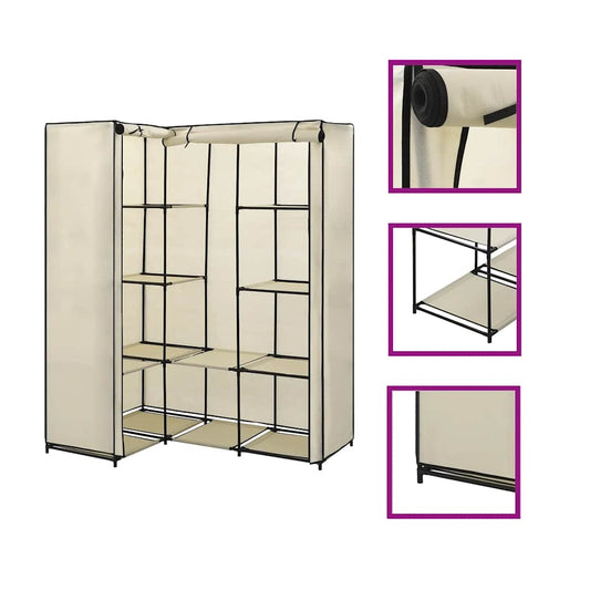vidaXL Wardrobe | Cream | Iron tube | Large | Wardrobe | Other | Modern 1