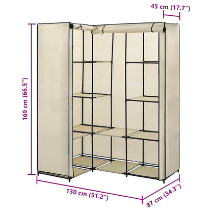 vidaXL Wardrobe | Cream | Iron tube | Large | Wardrobe | Other | Modern 6