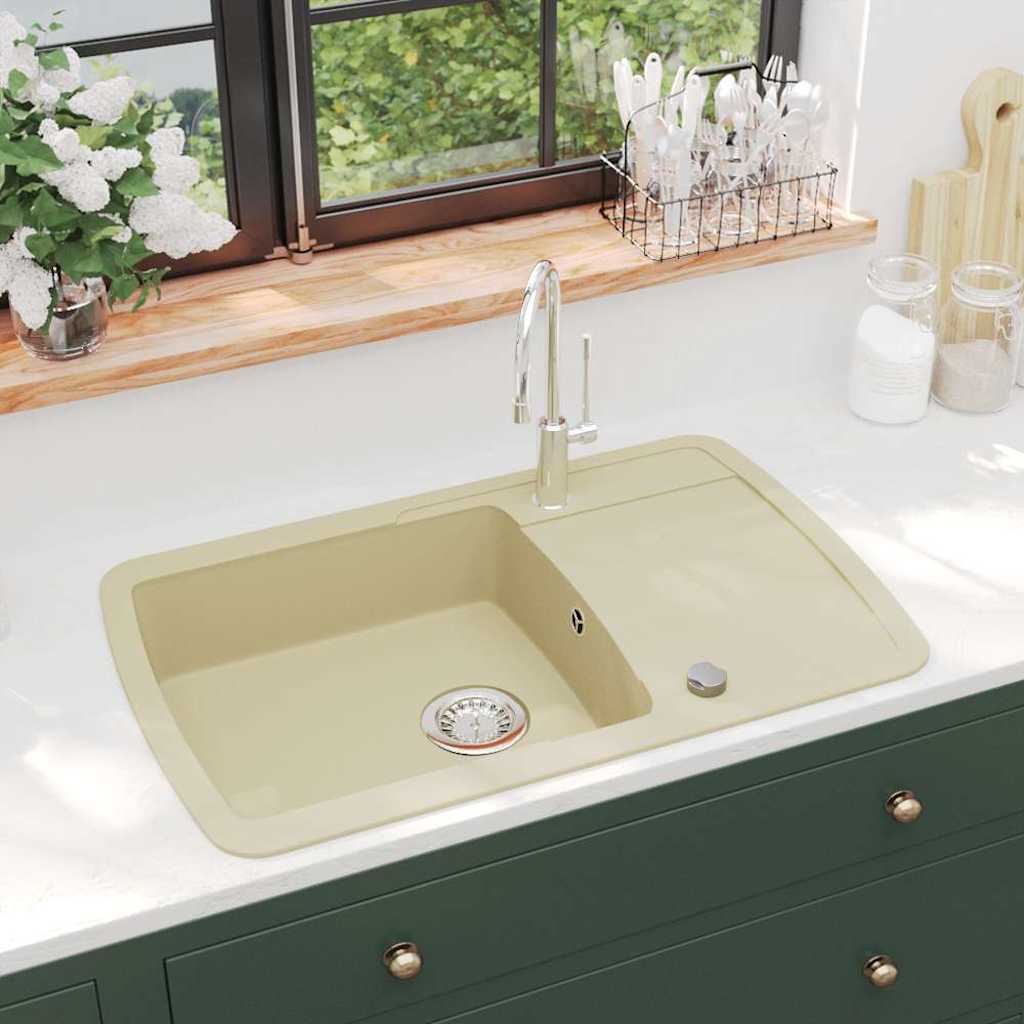 Granite Kitchen Sink Single Basin Beige