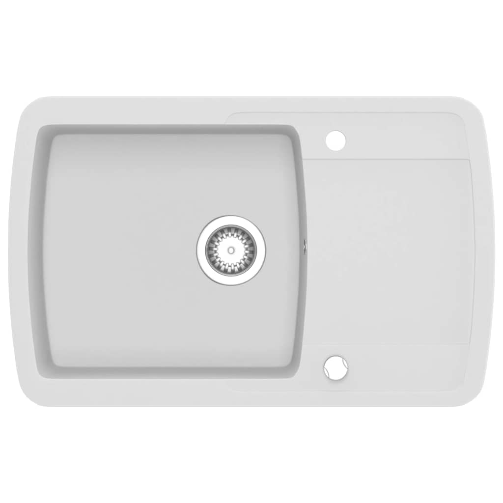 Granite Kitchen Sink Single Basin White