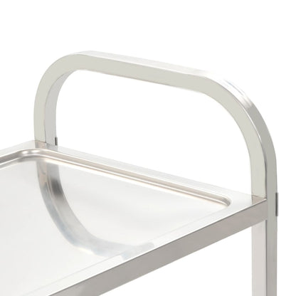 vidaXL 2-Tier Kitchen Trolley 95x45x83.5 cm Stainless Steel 4