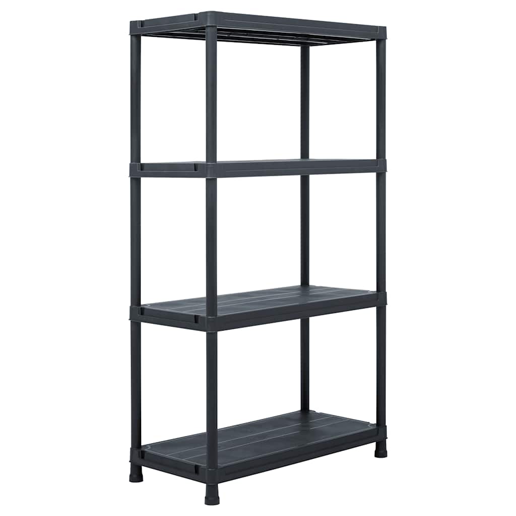 vidaXL Storage Shelf Racks 2 pcs Black 60x30x138 cm Plastic 2