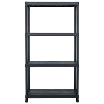 vidaXL Storage Shelf Racks 2 pcs Black 60x30x138 cm Plastic 3