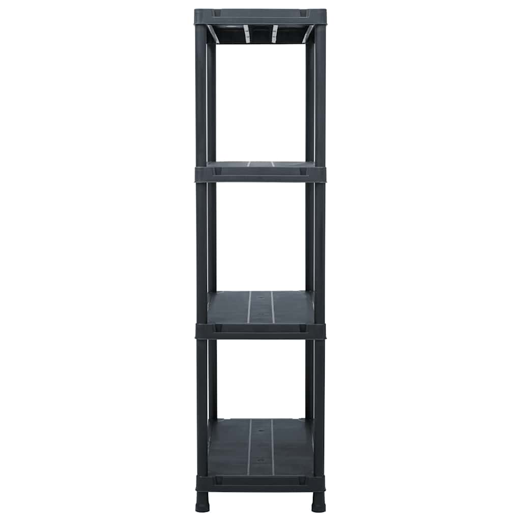 vidaXL Storage Shelf Racks 2 pcs Black 60x30x138 cm Plastic 4