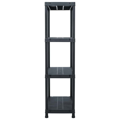vidaXL Storage Shelf Racks 2 pcs Black 60x30x138 cm Plastic 4