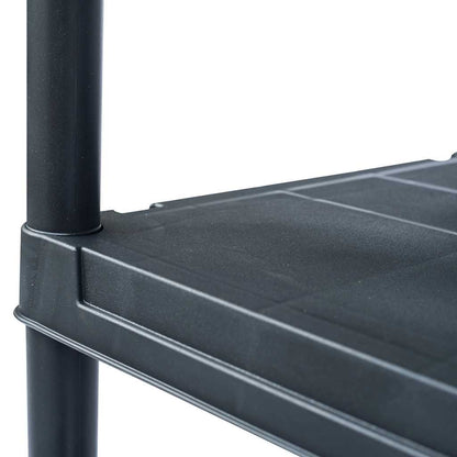 vidaXL Storage Shelf Racks 2 pcs Black 60x30x138 cm Plastic 5