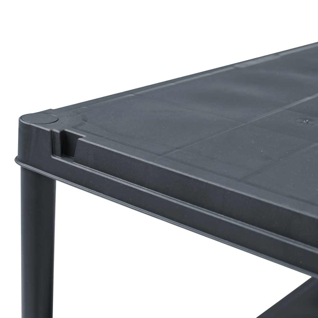 vidaXL Storage Shelf Racks 2 pcs Black 60x30x138 cm Plastic 6