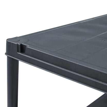 vidaXL Storage Shelf Racks 2 pcs Black 60x30x138 cm Plastic 6