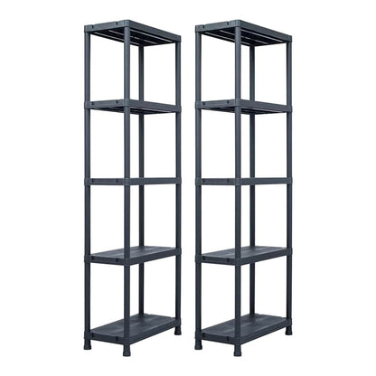 Storage Shelf Rack Black 500 kg Plastic Height 180 cm 2