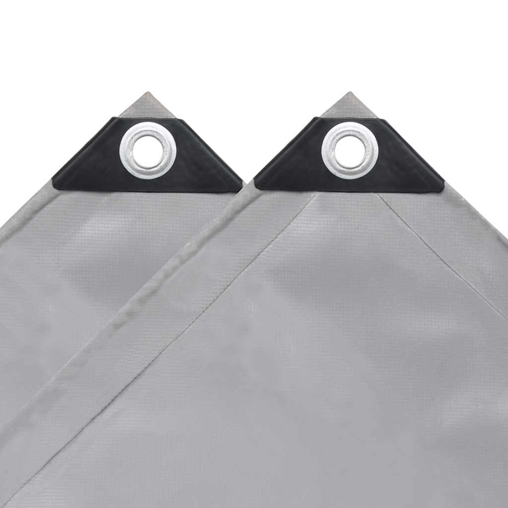 vidaXL Tarpaulins Grey 2.5 x 3.5 m Canvas with PVC Coating 4