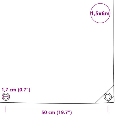 vidaXL Tarpaulin 650 g/m² 1.5x6 m Green 6