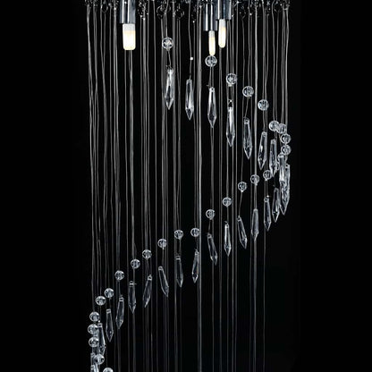 281577 vidaXL Ceiling Lamp with Crystal Beads Silver Spiral G9 4