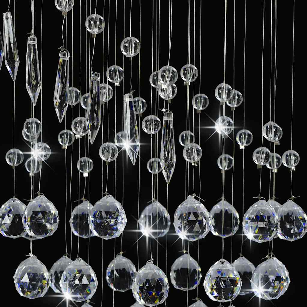 281577 vidaXL Ceiling Lamp with Crystal Beads Silver Spiral G9 5