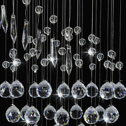 281577 vidaXL Ceiling Lamp with Crystal Beads Silver Spiral G9 5