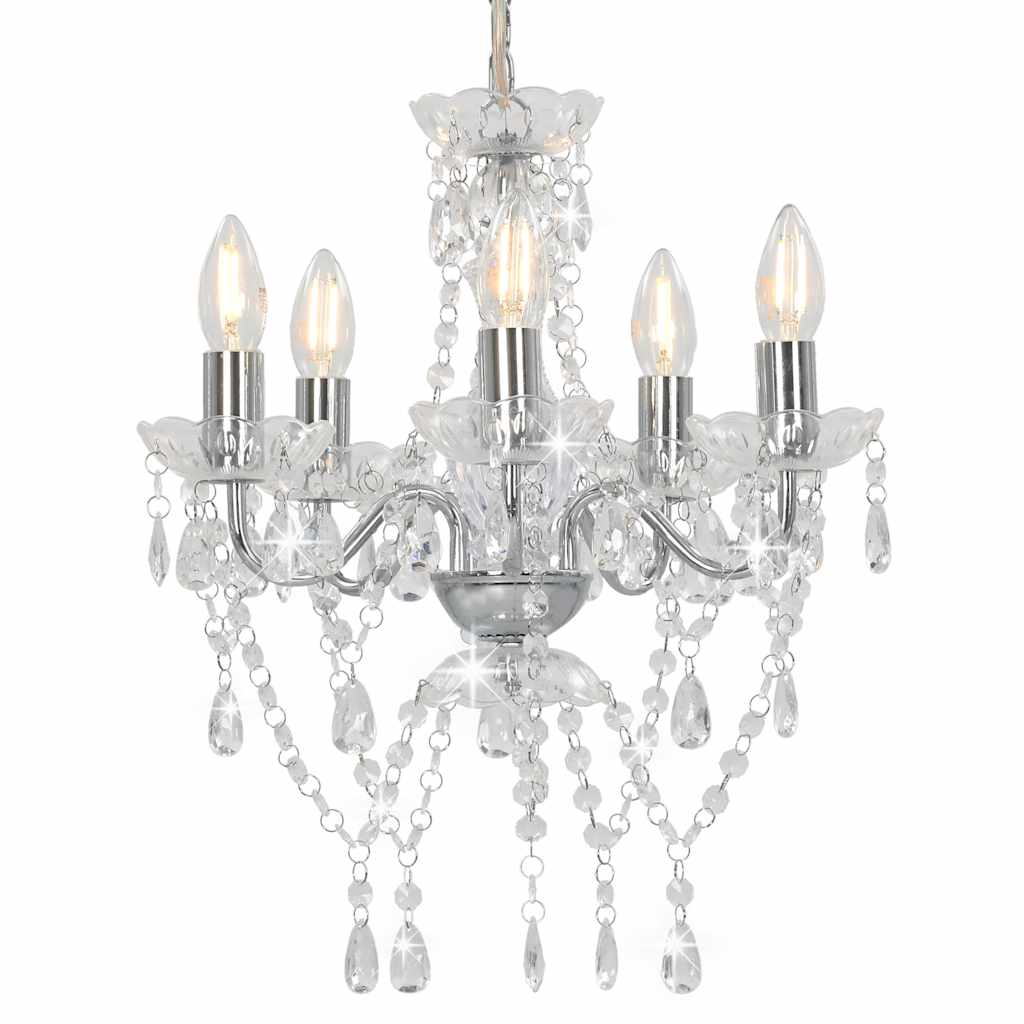 vidaXL Chandelier | Silver and Transparent | Metal, Acrylic | Medium 1