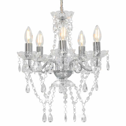 vidaXL Chandelier | Silver and Transparent | Metal, Acrylic | Medium 1