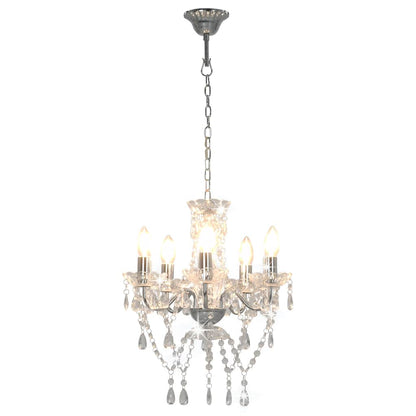vidaXL Chandelier | Silver and Transparent | Metal, Acrylic | Medium 2