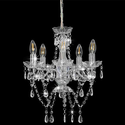 vidaXL Chandelier | Silver and Transparent | Metal, Acrylic | Medium 3