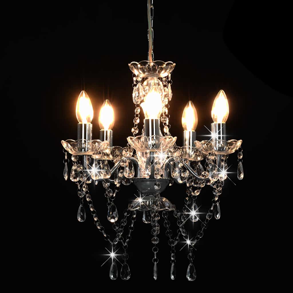 vidaXL Chandelier | Silver and Transparent | Metal, Acrylic | Medium 4