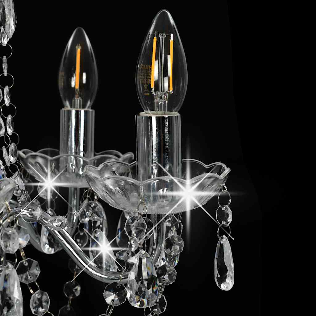 vidaXL Chandelier | Silver and Transparent | Metal, Acrylic | Medium 6