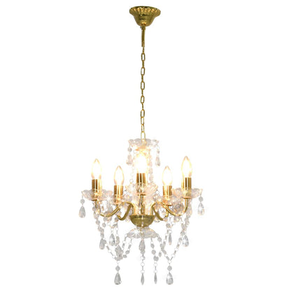 vidaXL Chandelier | Gold, Clear | Metal, Acrylic | Medium | Chandelier | Round 2