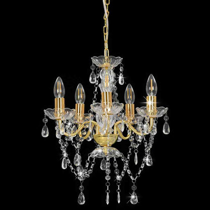 vidaXL Chandelier | Gold, Clear | Metal, Acrylic | Medium | Chandelier | Round 3