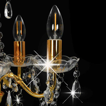 vidaXL Chandelier | Gold, Clear | Metal, Acrylic | Medium | Chandelier | Round 5