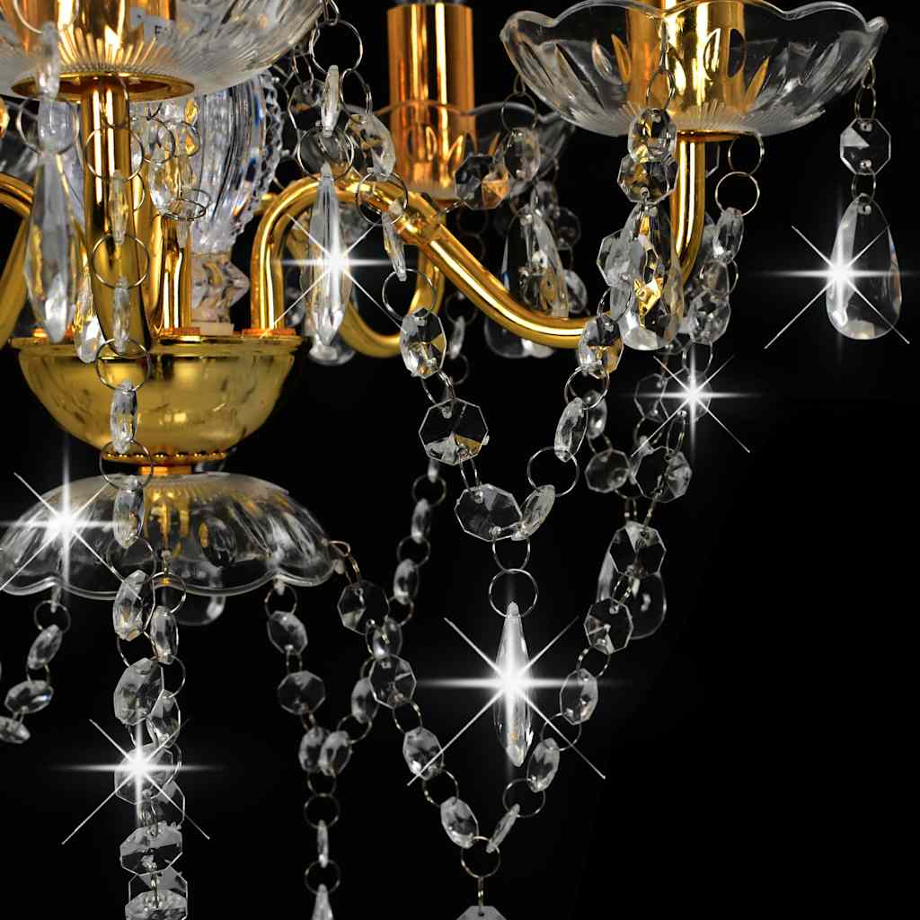 vidaXL Chandelier | Gold, Clear | Metal, Acrylic | Medium | Chandelier | Round 6