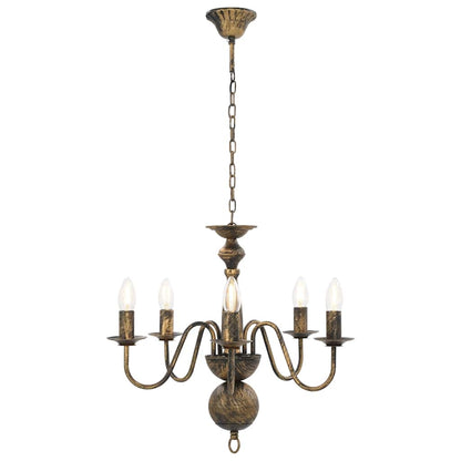 vidaXL Chandelier Antique Black 5 x E14 Bulbs 1