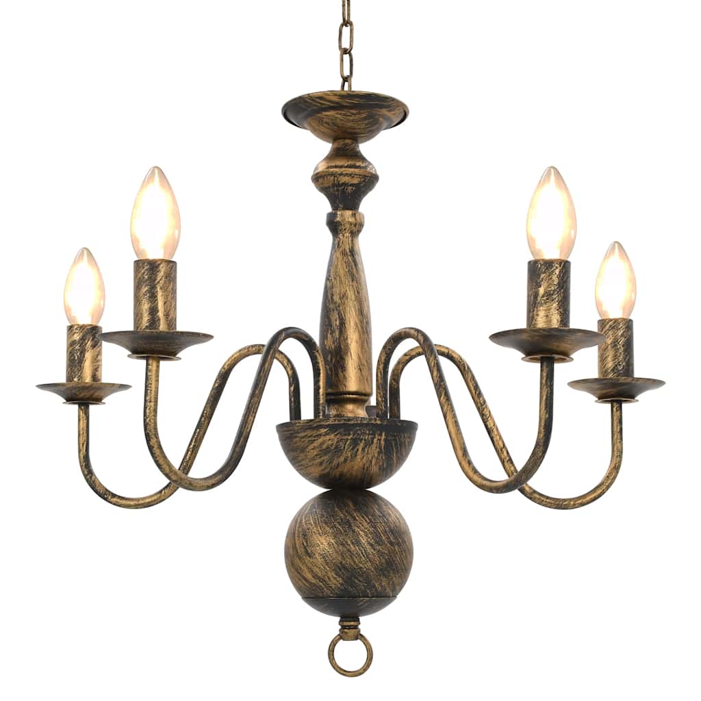 vidaXL Chandelier Antique Black 5 x E14 Bulbs 2