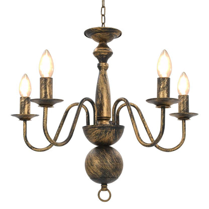 vidaXL Chandelier Antique Black 5 x E14 Bulbs 2