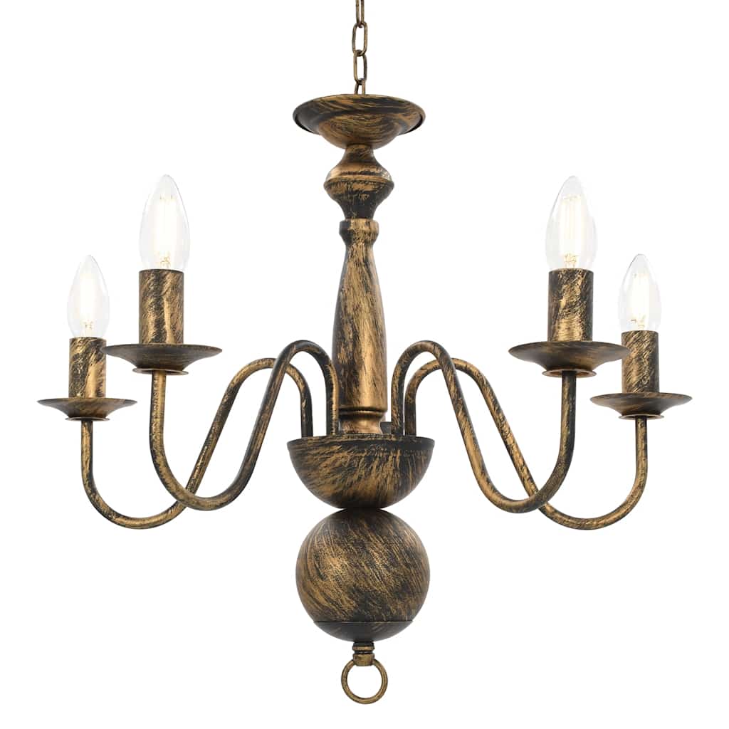 vidaXL Chandelier Antique Black 5 x E14 Bulbs 3