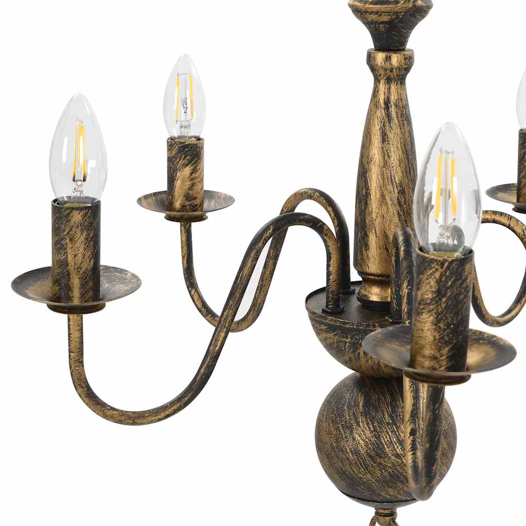 vidaXL Chandelier Antique Black 5 x E14 Bulbs 4
