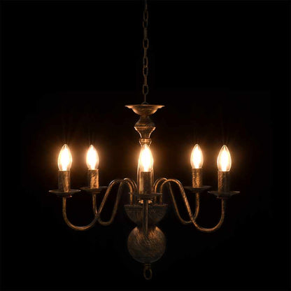 vidaXL Chandelier Antique Black 5 x E14 Bulbs 5