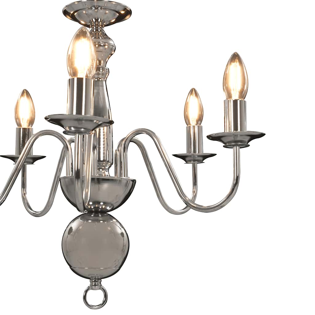 vidaXL Chandelier Silver 5 x E14 Bulbs 6